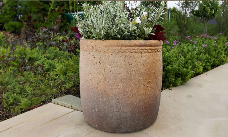Old Ironstone Cylinder Planter